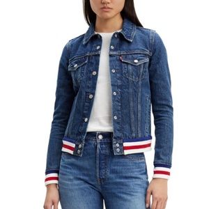 NWT LEVI’S Denim Trucker Jacket w/ Stripe Trim